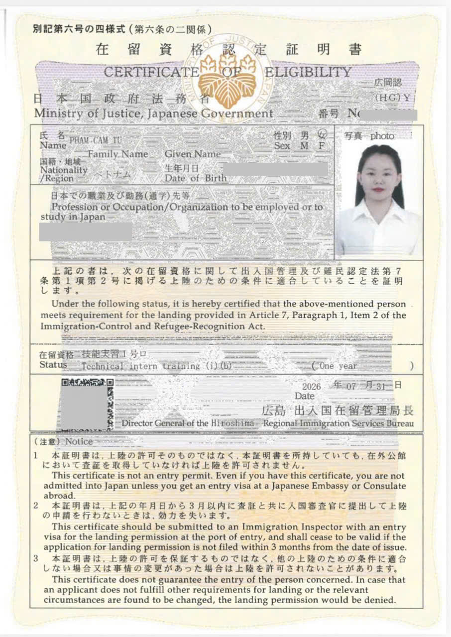 TƯ CÁCH LƯU TRÚ TTS NHẬT BẢN
