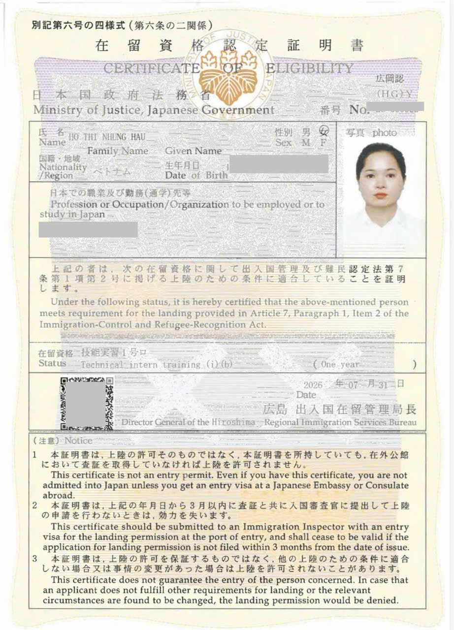 TƯ CÁCH LƯU TRÚ TTS NHẬT BẢN